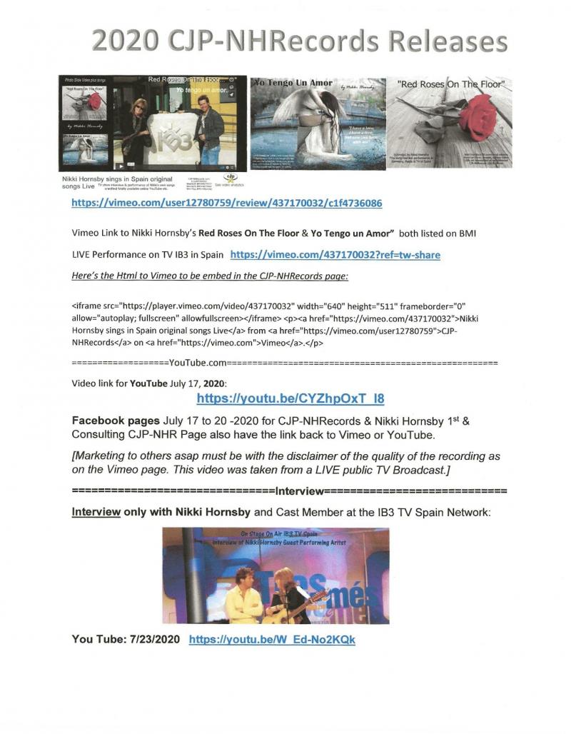 Promo Page for two released 2020